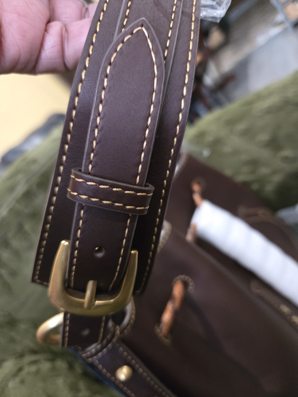 Rare Dooney & Bourke Brown T'moro Western Leather Drawstring Bucket Bag.NWT. - Picture 10 of 11